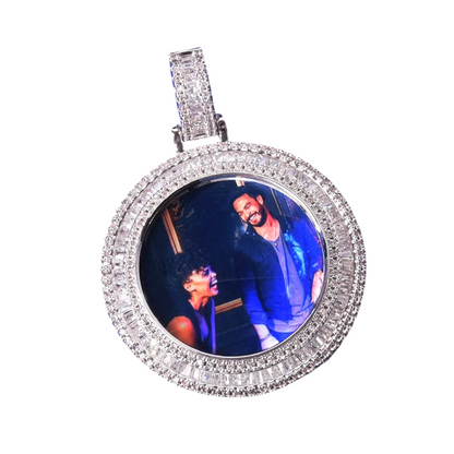 Custom Iced Out Baguette Charm Picture Pendant