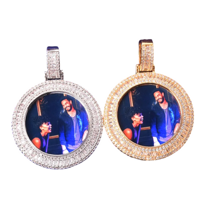 Custom Iced Out Baguette Charm Picture Pendant