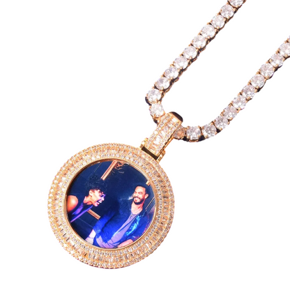 Custom Iced Out Baguette Charm Picture Pendant
