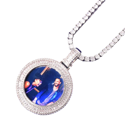 Custom Iced Out Baguette Charm Picture Pendant