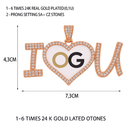 Custom Iced Out Sparkling Heart Photo Pendant