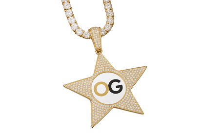 Custom Iced Out Star Photo Pendant