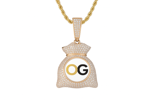 Custom Iced Out Money Bag Photo Pendant