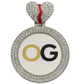 Custom Iced Out Broken Heart Round Photo Pendant