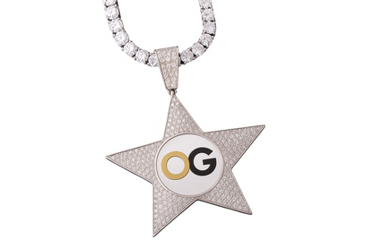 Custom Iced Out Star Photo Pendant