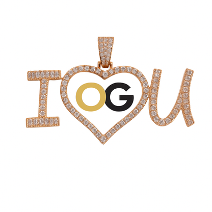 Custom Iced Out Sparkling Heart Photo Pendant