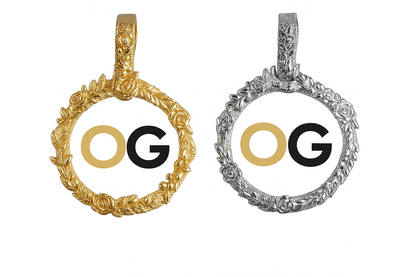 Custom Iced Out Rose Embedded Round Photo Pendant