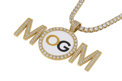 Custom Iced Out MOM Photo Pendant