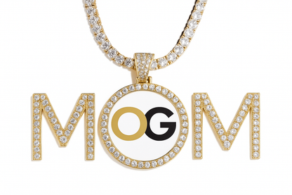 Custom Iced Out MOM Photo Pendant
