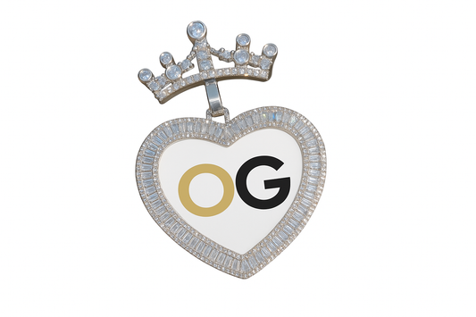 Custom Iced Out Noble Heart Photo Pendant
