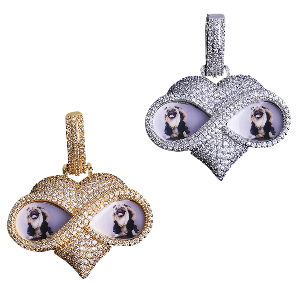 Custom Iced Out Eye Glass Picture Pendant