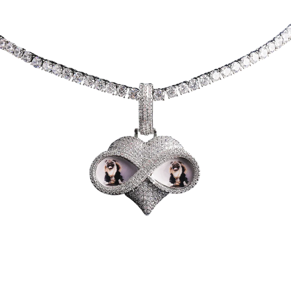 Custom Iced Out Eye Glass Picture Pendant