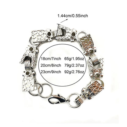 3D Geometry Block Cuban Link Bracelet