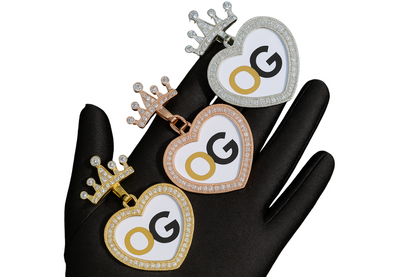 Custom Iced Out Noble Heart Photo Pendant