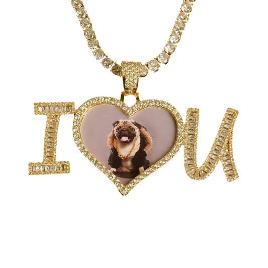 Custom Iced Out Heart Picture Pendant