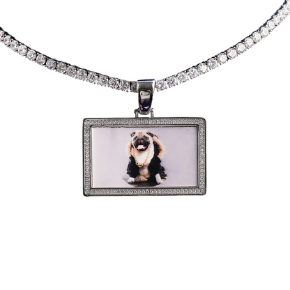 Custom Iced Out Rectangle Picture Pendant