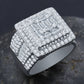 DOUBLE BOUNDARY SQUARE RING // ICED OUT WHITE GOLD