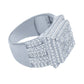 DOUBLE BOUNDARY SQUARE RING // ICED OUT WHITE GOLD