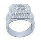 DOUBLE BOUNDARY SQUARE RING // ICED OUT WHITE GOLD