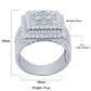 DOUBLE BOUNDARY SQUARE RING // ICED OUT WHITE GOLD