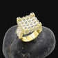 SQUARE STUDDED RING // BAUGETTE YELLOW GOLD