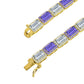RECT CUT BAGUETTE TENNIS CHAIN // PURPLE X SILVER 6MM