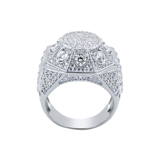 PENTAGON RING // ICED OUT WHITE GOLD