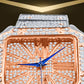 ICED SQUARE DIAL WATCH // WHITE X PINK GOLD