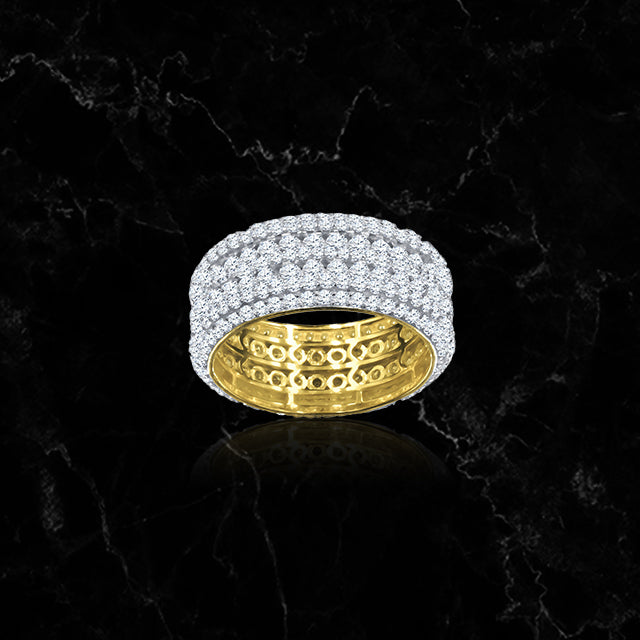 BAND RING // ICED OUT YELLOW GOLD