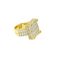 SQUARE STUDDED RING // BAUGETTE YELLOW GOLD