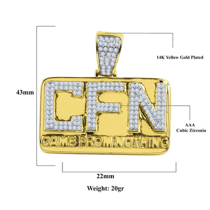 ICED OUT CFN(CAME FROM NOTHING) PENDANT // YELLOW GOLD