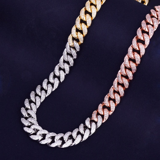 ICED MIAMI CUBAN LINK CHAIN // TRI TONE 12MM