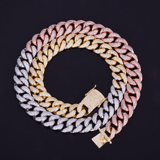 ICED MIAMI CUBAN LINK CHAIN // TRI TONE 12MM