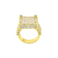 SQUARE STUDDED RING // BAUGETTE YELLOW GOLD