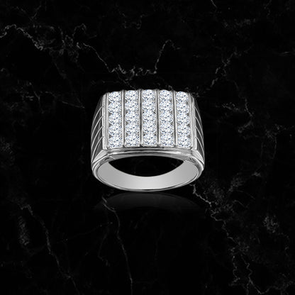 PENTA ROW RING // ICED OUT WHITE GOLD