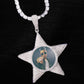 MICRO PAVED DIAMOND PENTAGRAM PHOTO PENDANT + CHAIN