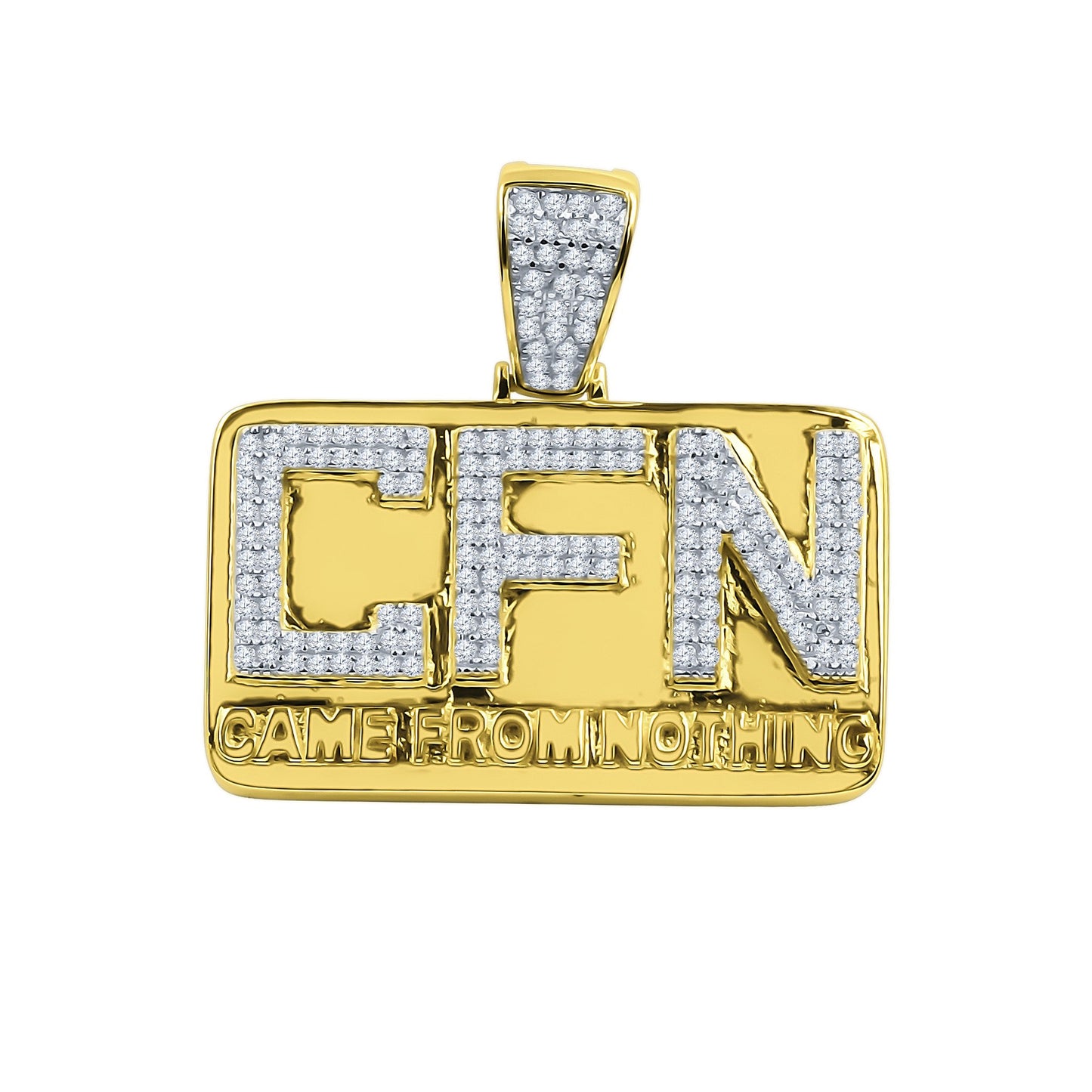 ICED OUT CFN(CAME FROM NOTHING) PENDANT // YELLOW GOLD