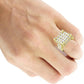 SQUARE STUDDED RING // BAUGETTE YELLOW GOLD