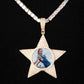 MICRO PAVED DIAMOND PENTAGRAM PHOTO PENDANT + CHAIN