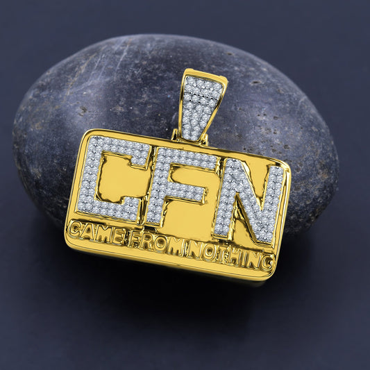 ICED OUT CFN(CAME FROM NOTHING) PENDANT // YELLOW GOLD