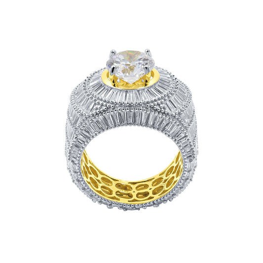 CENTER STONE RING // BAGUETTE YELLOW GOLD