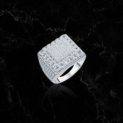 SQUARE RING // ICED OUT WHITE GOLD