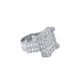 SQUARE STUDDED RING // BAUGETTE WHITE GOLD