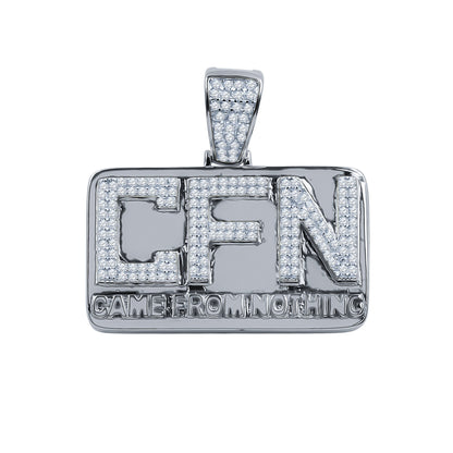 ICED OUT CFN (CAME FROM NOTHING) PENDANT // WHITE GOLD