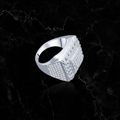 SQUARE RING // ICED OUT WHITE GOLD