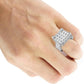 SQUARE STUDDED RING // BAUGETTE WHITE GOLD