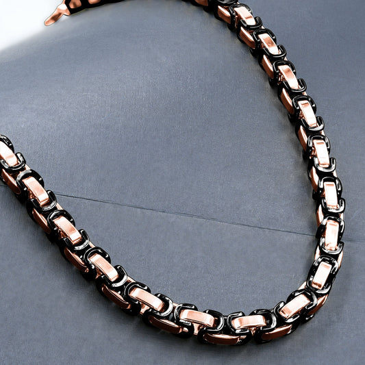 BRYZZY CHAIN // BLACK X ROSE GOLD 7MM