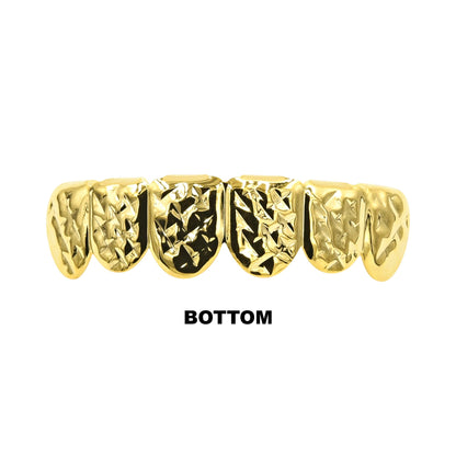 HIP HOP RIGID CUT GLIMMER GRILLS IN YELLOW GOLD