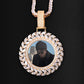 ICED OUT ROUND CUT x MARQUISE DIAMOND PHOTO MEDALLION + CHAIN