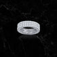BAND RING // ICED X THREE ROW WHITE GOLD
